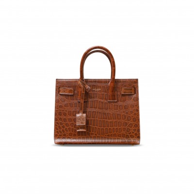 YSL SAC DE JOUR IN CROCODILE-EMBOSSED LEATHER – BABY 421863 (26*20.5*12.5cm)